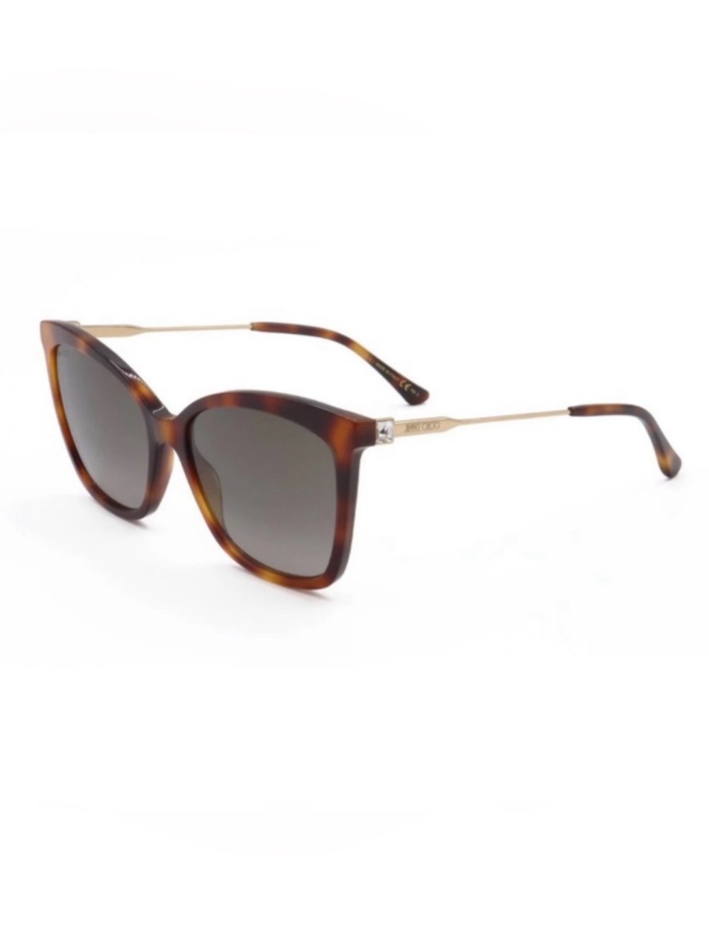 Jimmy Choo Tortoiseshell and Gold Cat-Eye Sunglasses - Brown/Gold